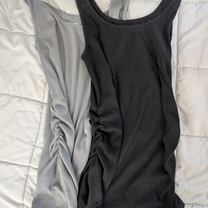 Old Navy Black And Gray Maternity Tank Tops Medium